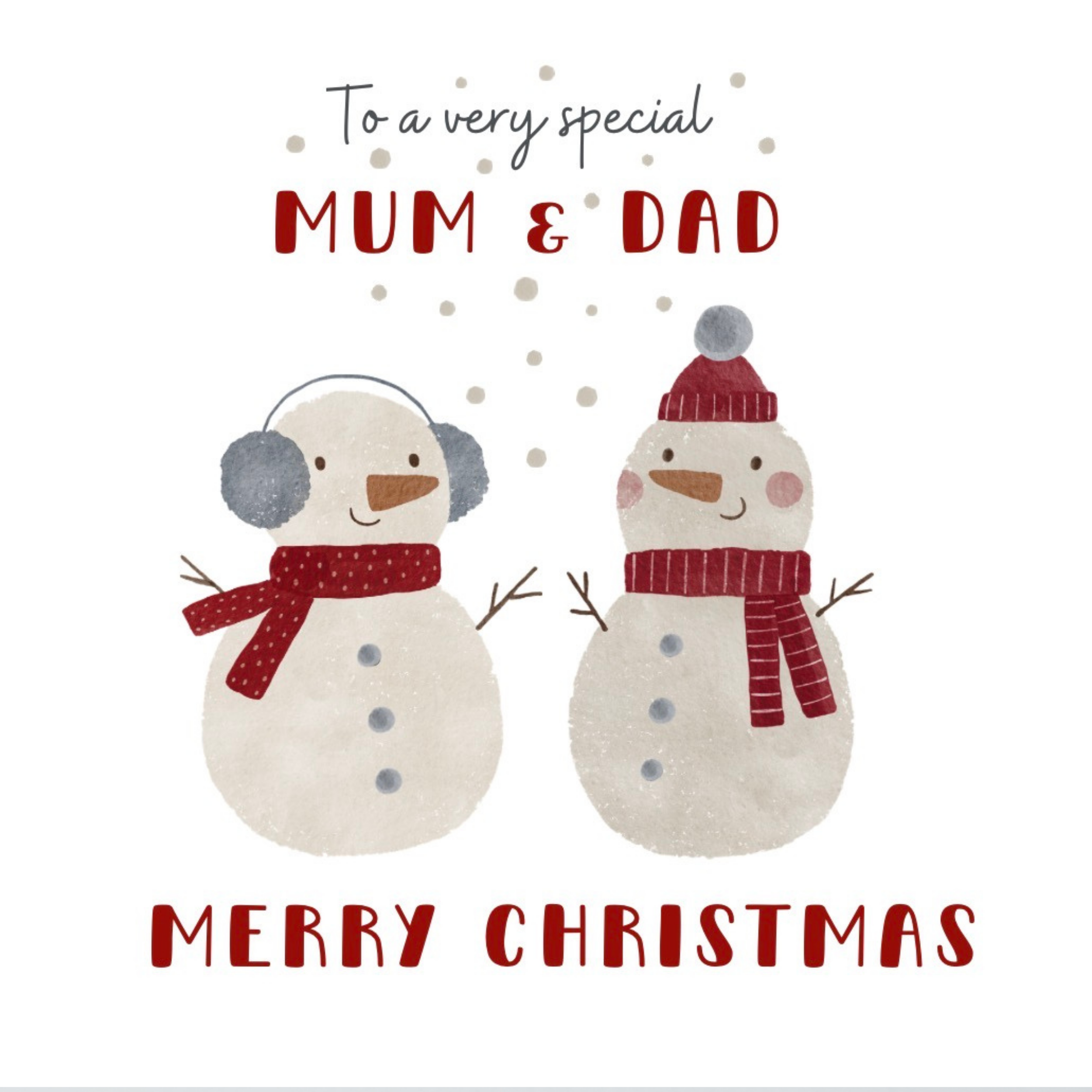 Petimo - Special Mum & Dad Snowmen Holly Jolly Christmas Card