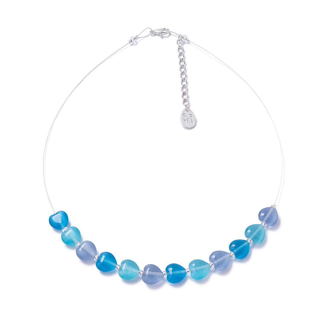 Carrie Elspeth Jewellery - Hearts Necklace: Ocean / Spaced
