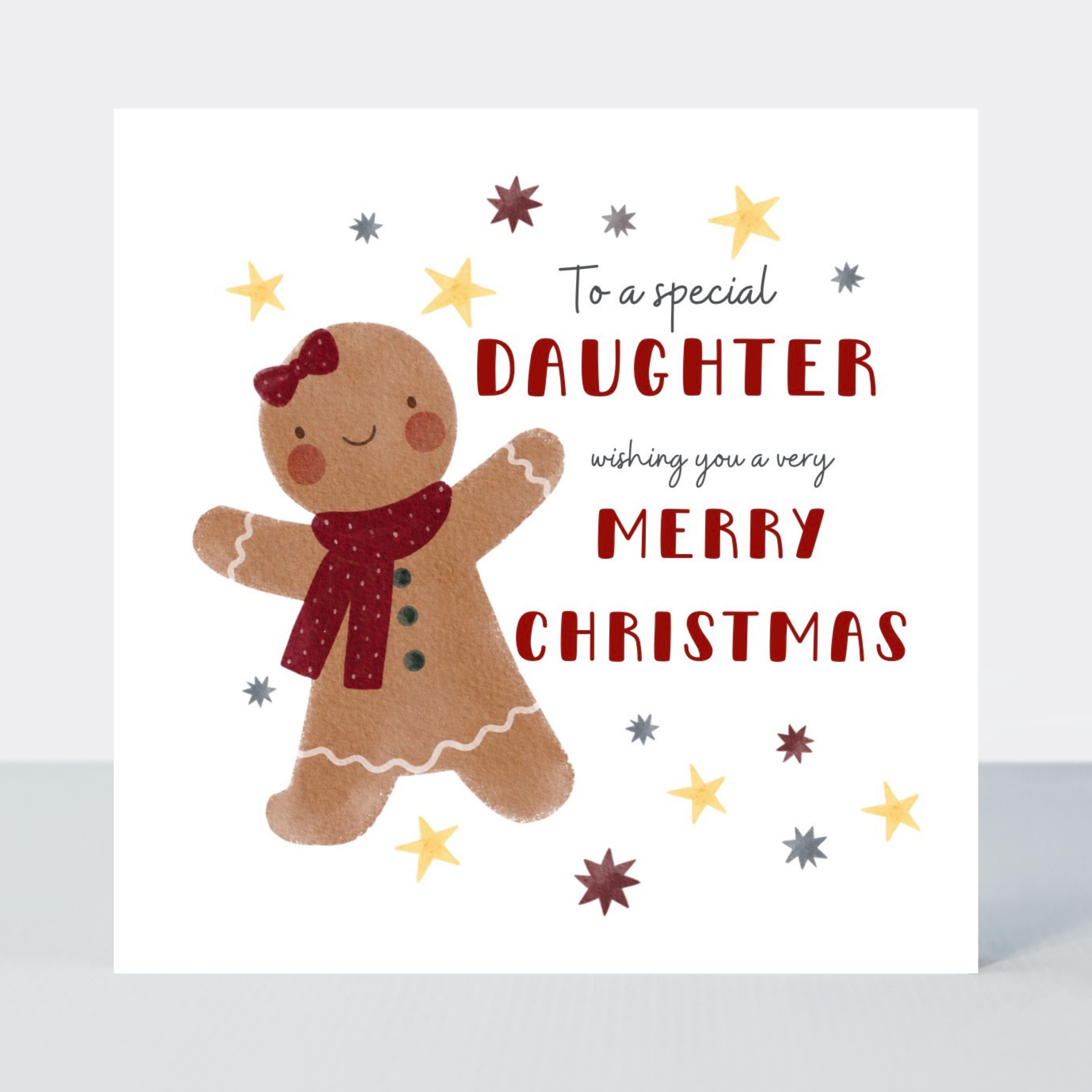 Petimo - Special Daughter Gingerbread Holly Jolly Christmas Card