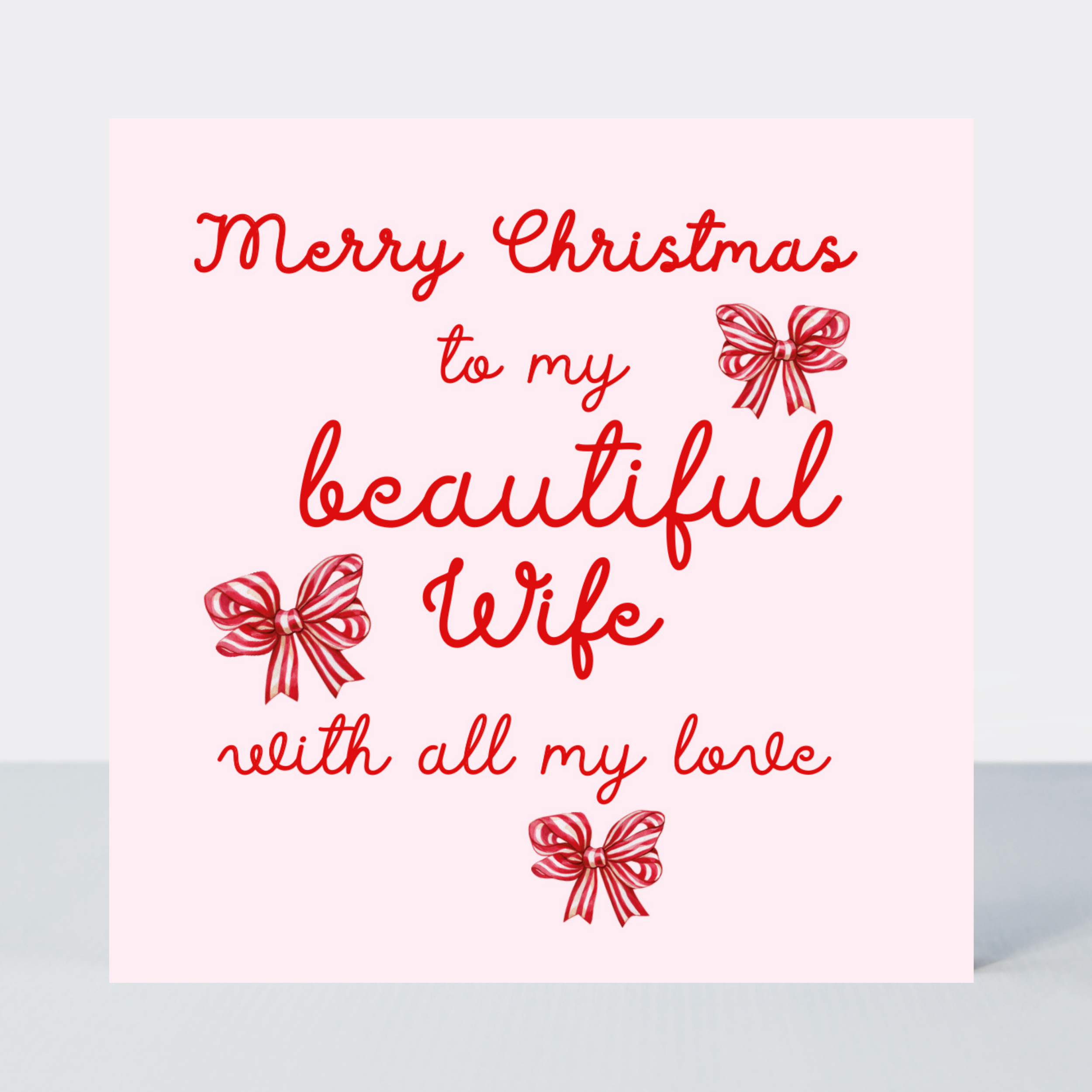 Petimo - Beauregarde Merry Christmas Beautiful Wife Bows Card