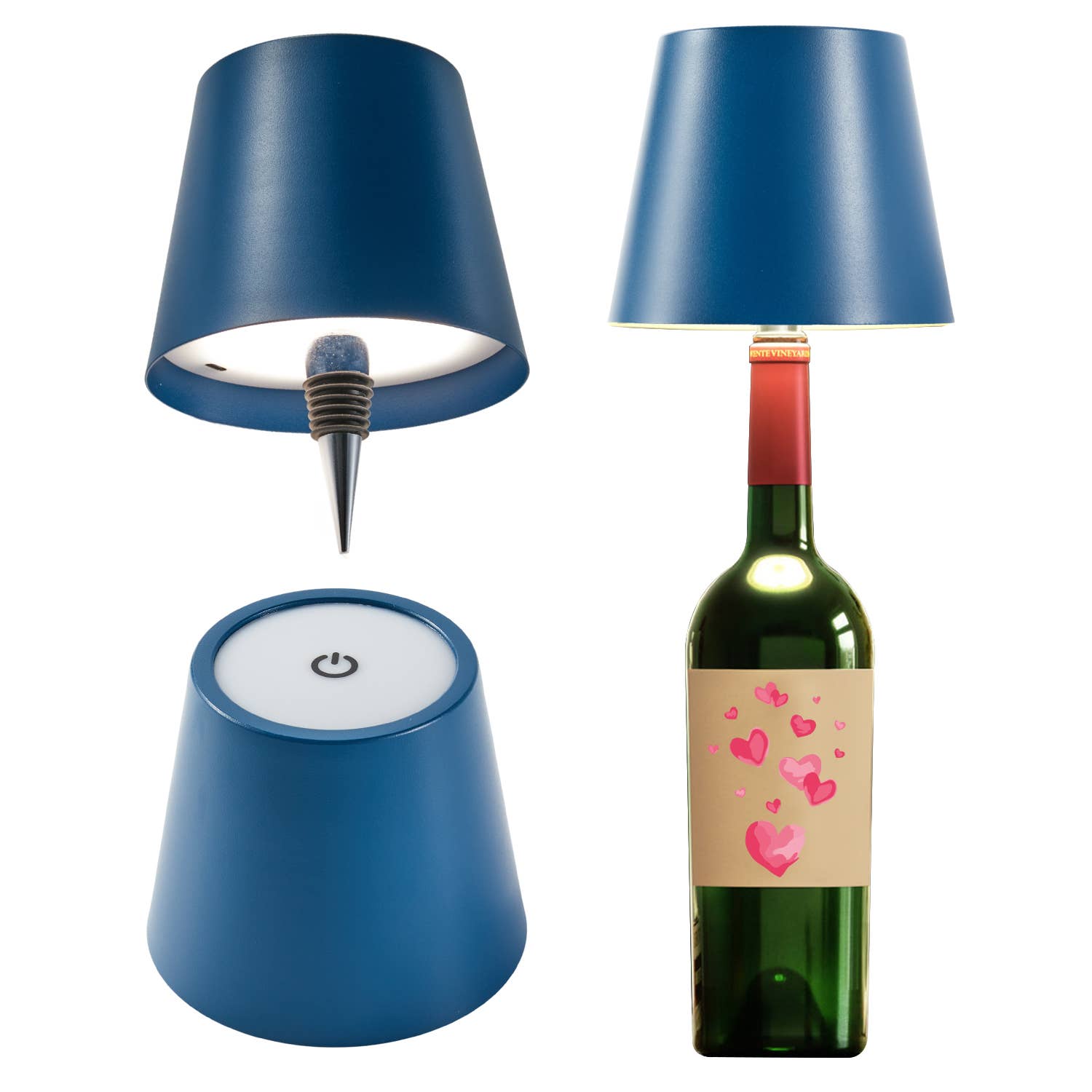 Cordless LED Table Lamp with Bottle Stopper: White