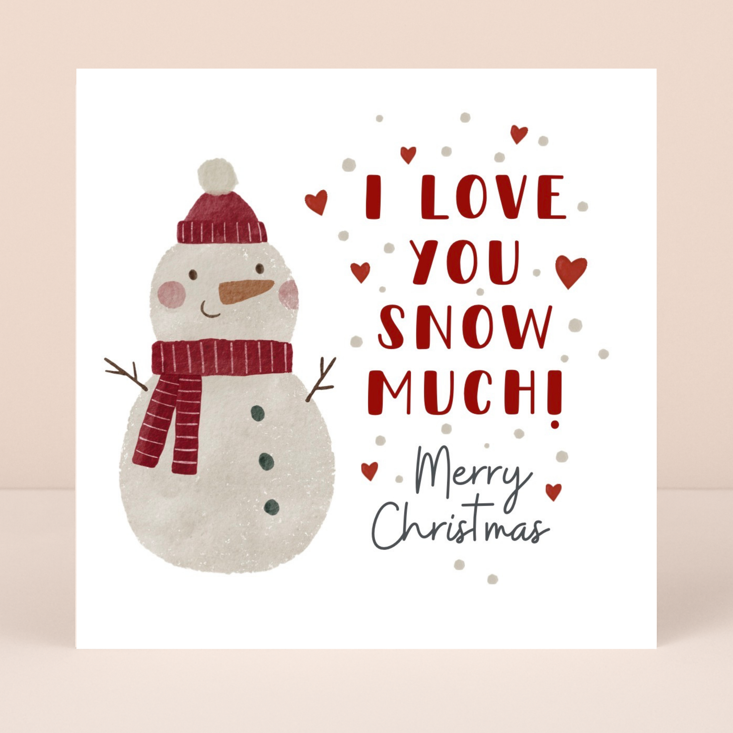 Petimo - Love You Snow Much Snowman Holly Jolly Christmas Card