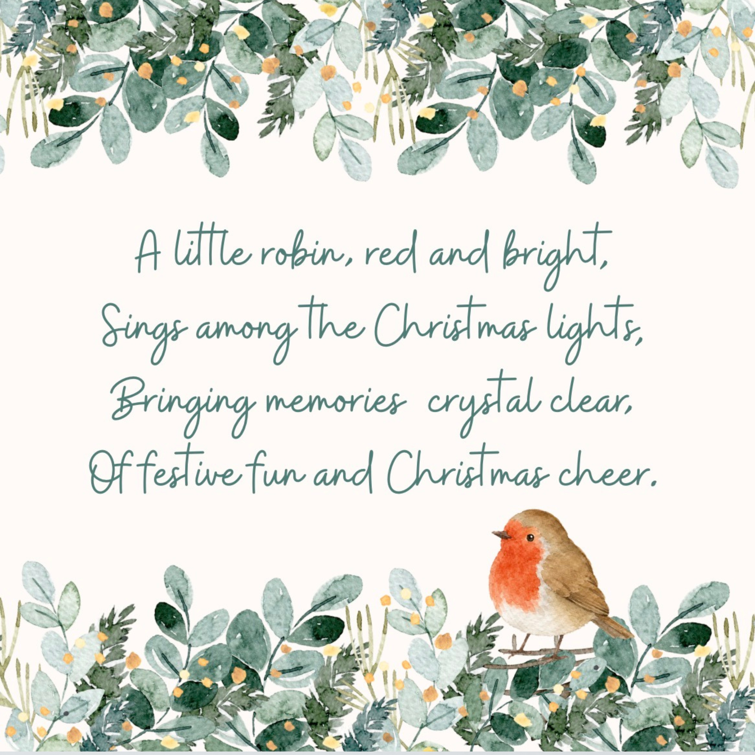 Petimo - A Little Robin Sentimental Sympathy Christmas Card