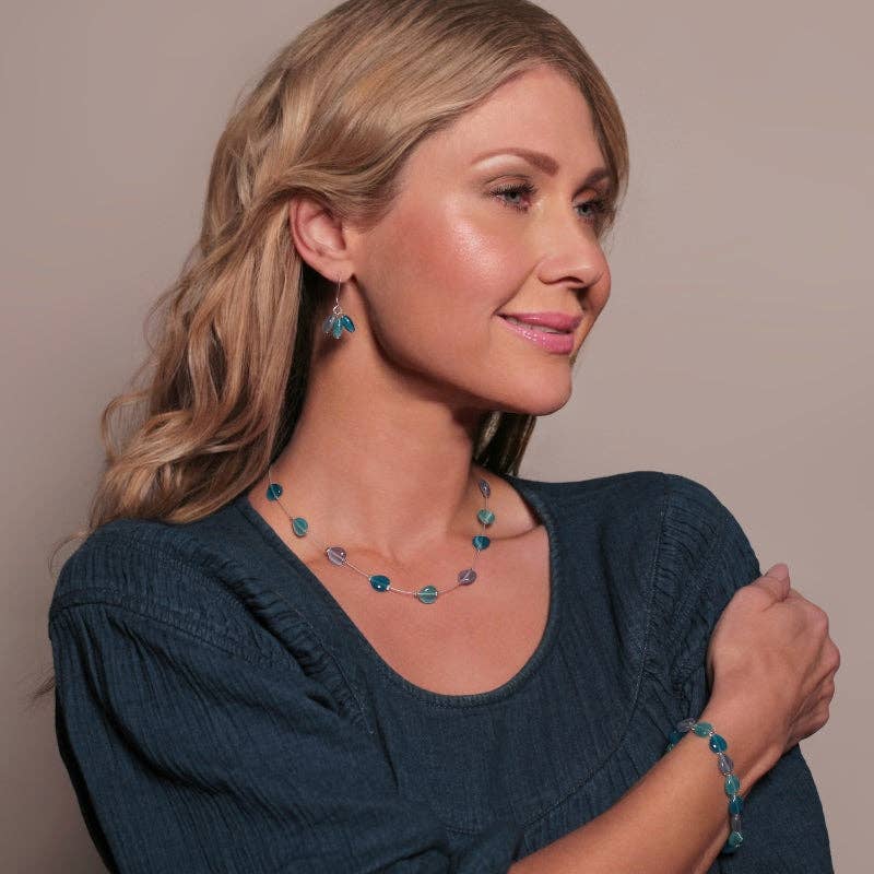 Carrie Elspeth Jewellery - Hearts Necklace: Ocean / Spaced