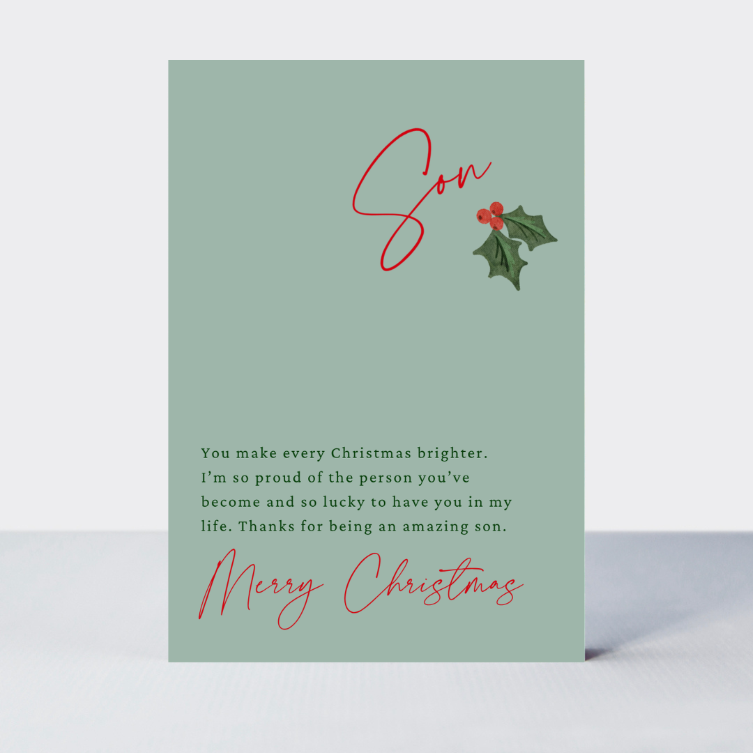 Petimo - Son Little Notes Sentimental Christmas Card
