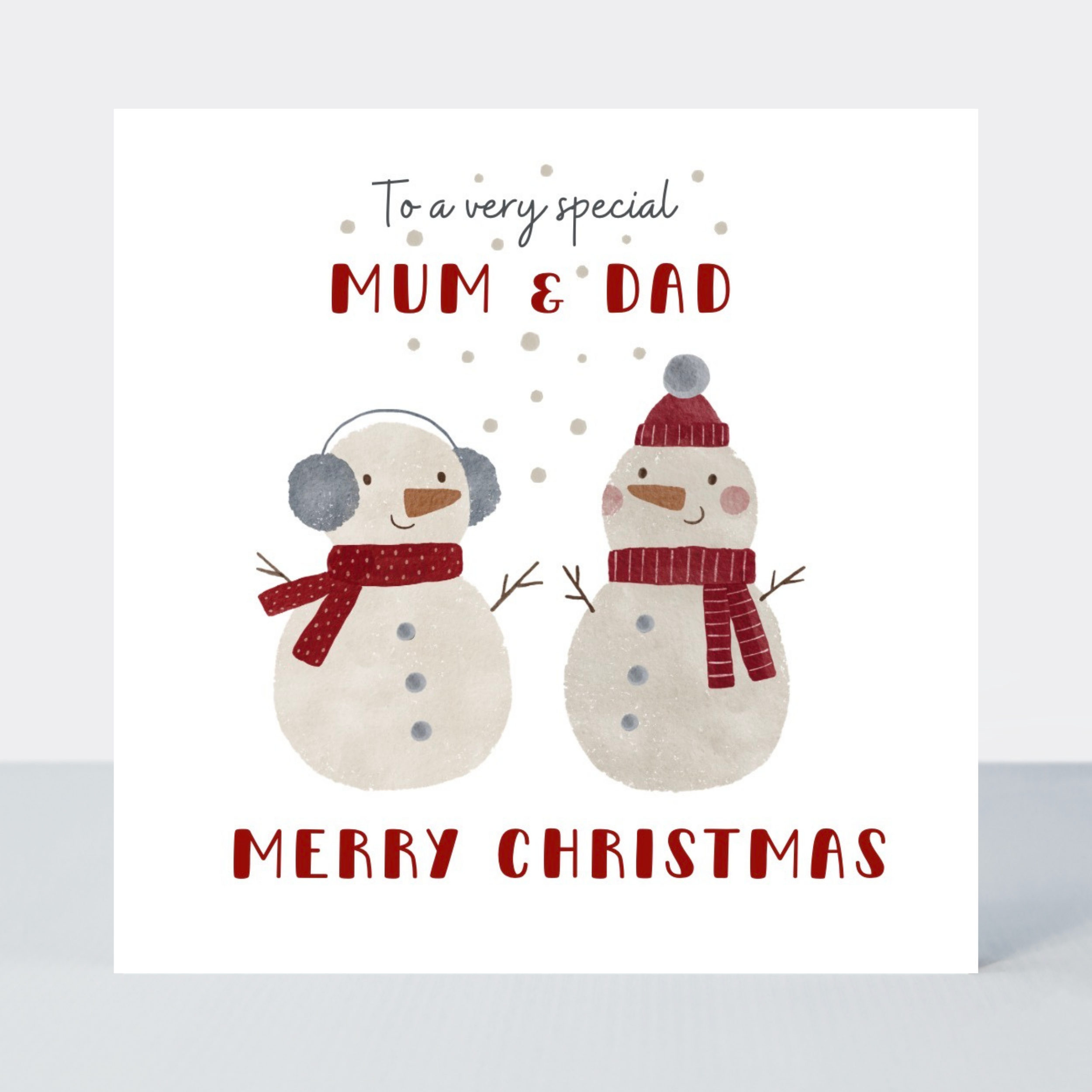 Petimo - Special Mum & Dad Snowmen Holly Jolly Christmas Card