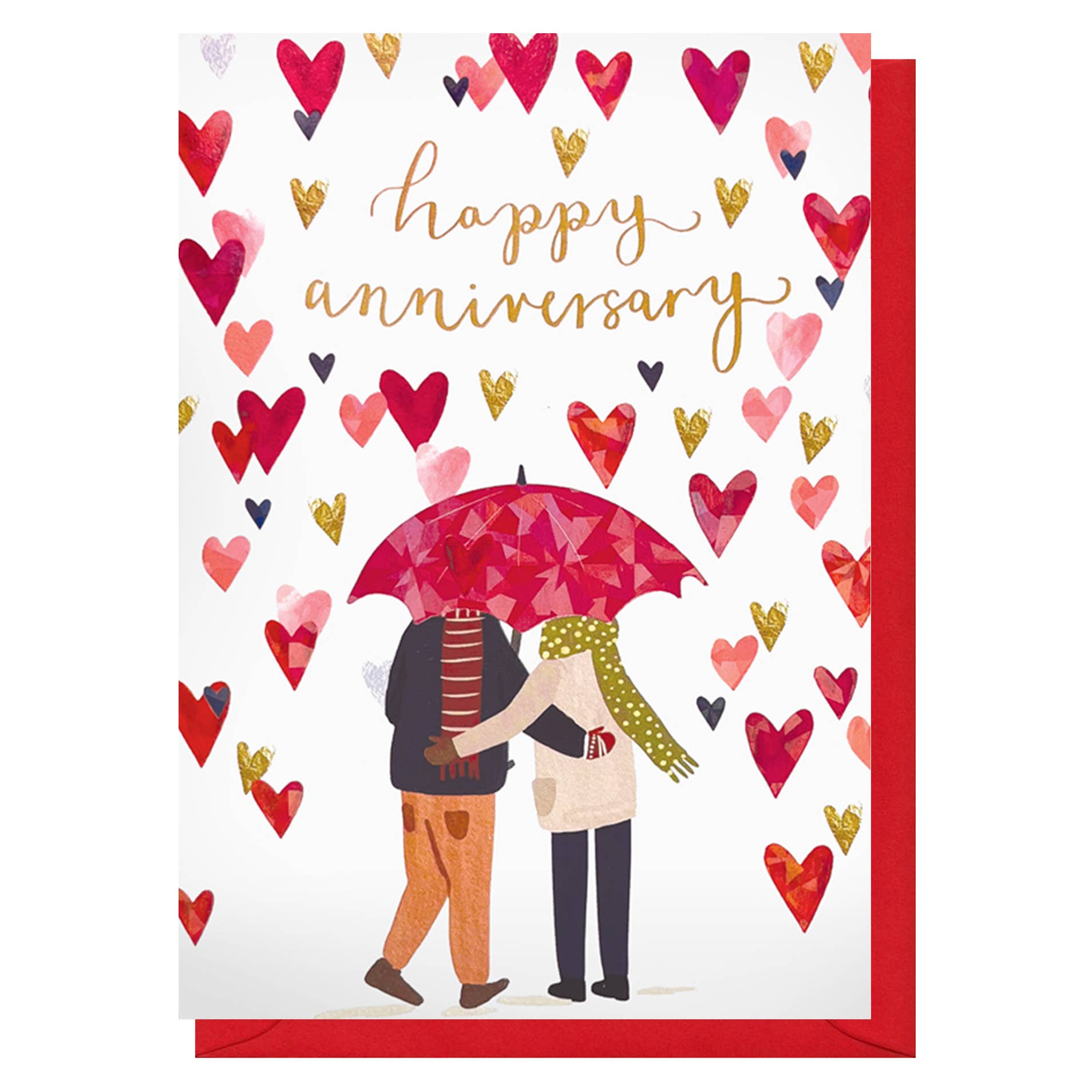 Louise Tiler - Happy Anniversary Hearts Card