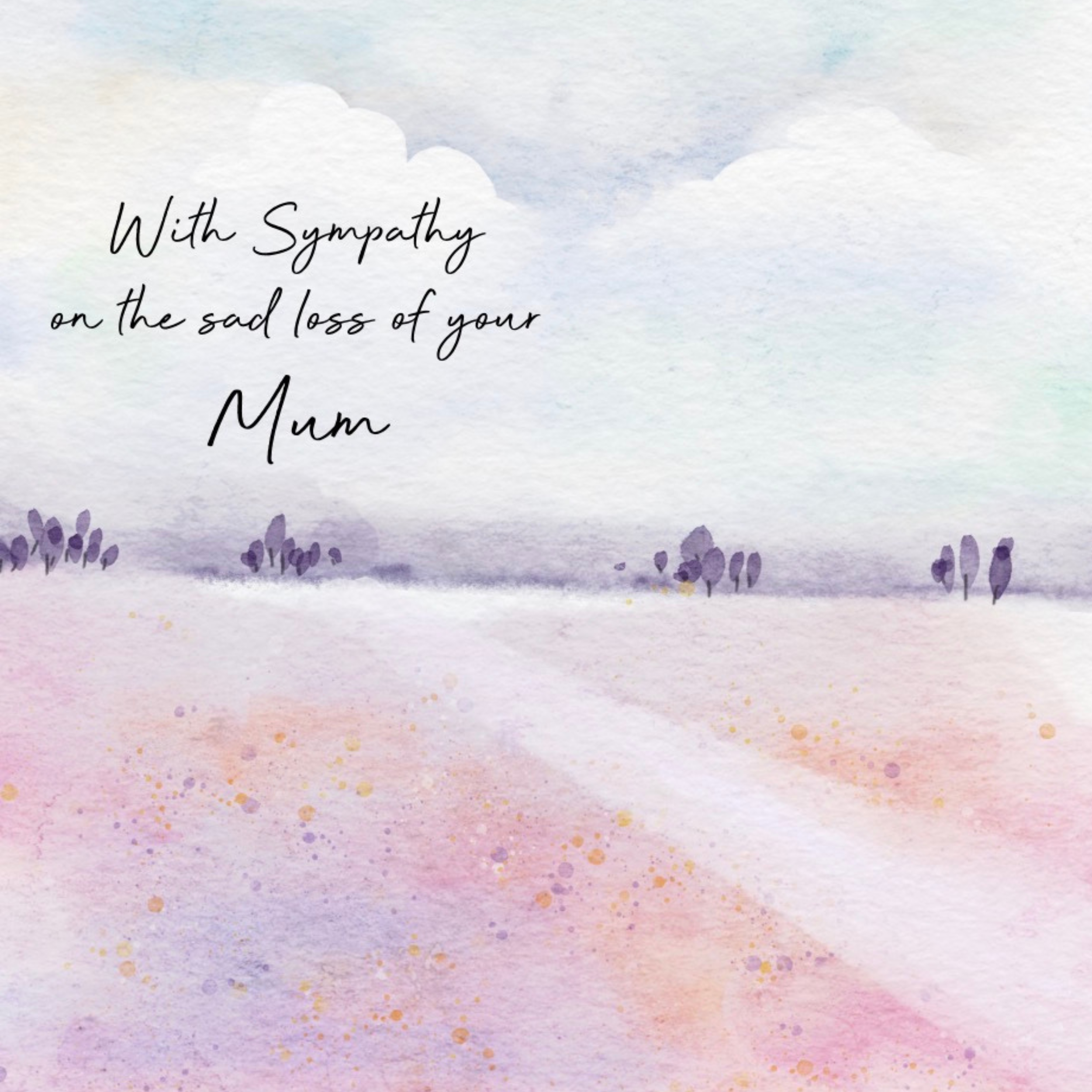 Petimo - Loss of Mum Sympathy Watercolour Over The Horizon Card