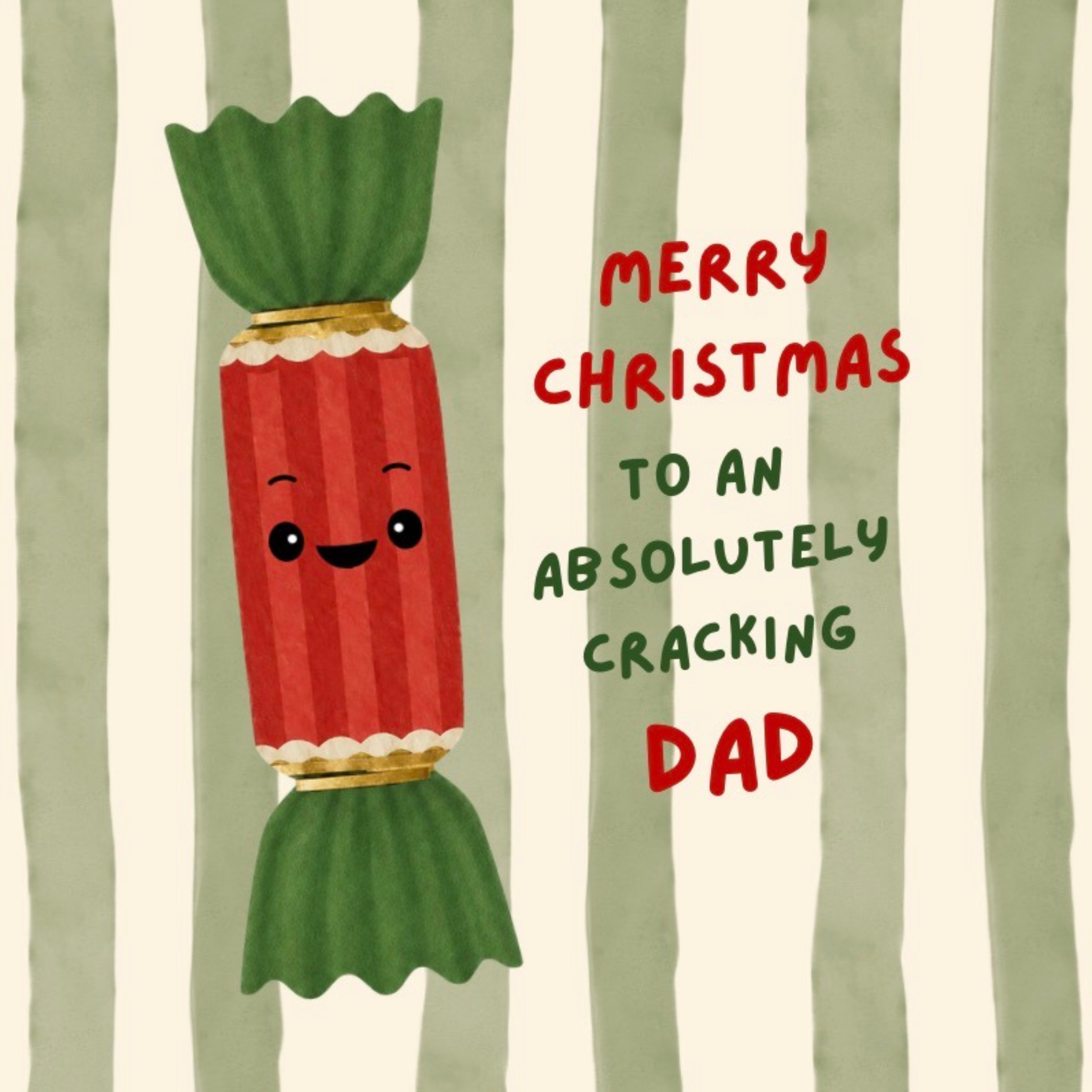 Petimo - Dad Cracking Christmas Striped Fun Card