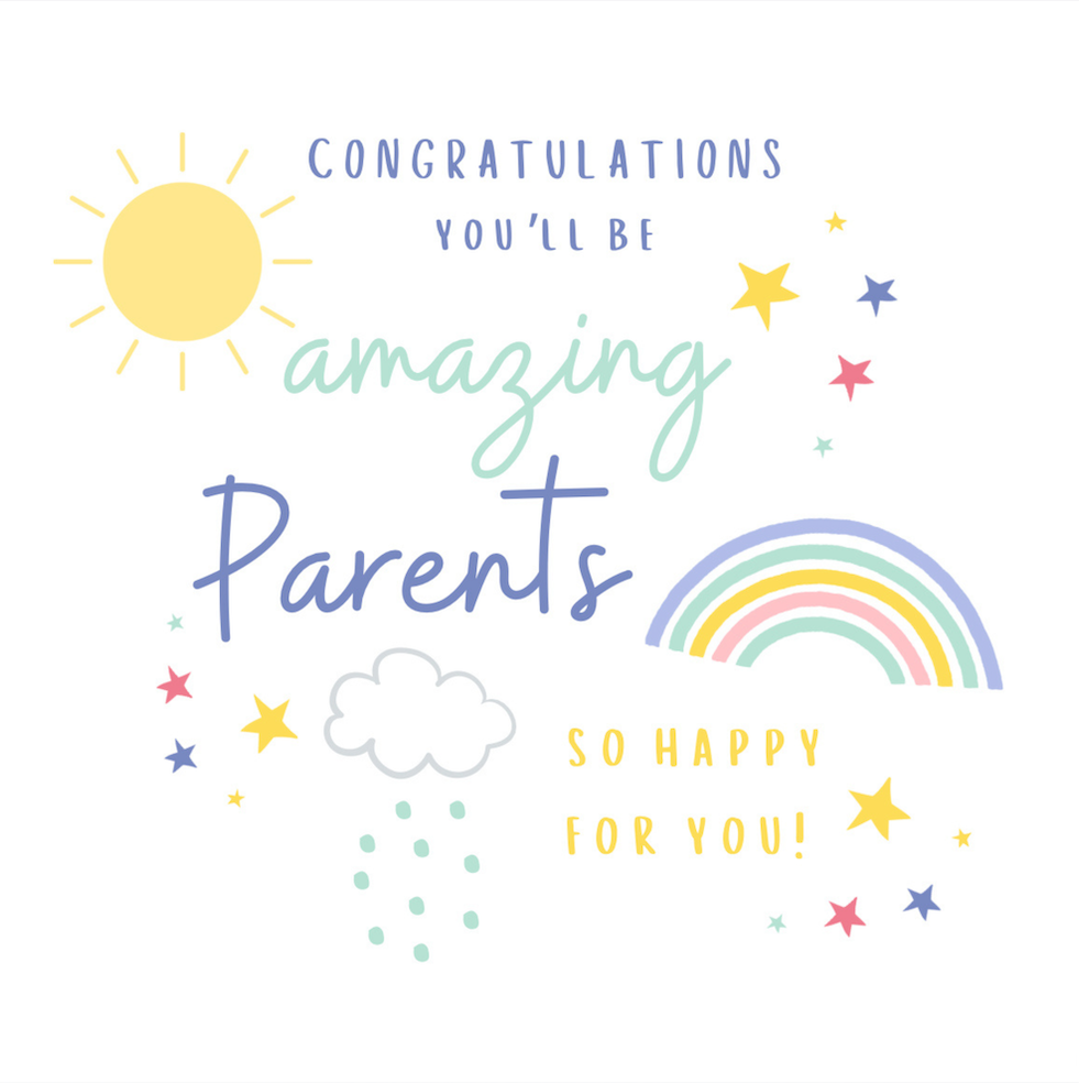 Petimo - Rainbows Congratulations You'll Be Amazing Parents Card - More Than Just a Gift | Narborough Hall