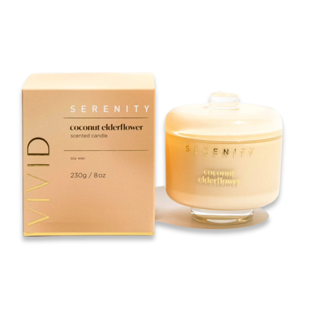 Serenity Vivid Candle - Coconut Elderflower - More Than Just a Gift | Narborough Hall