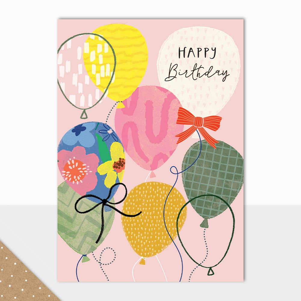 Eden Collection - Happy Birthday Pink Balloons Card