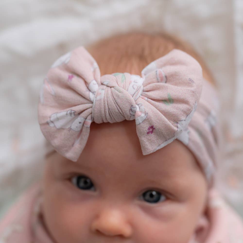 Ziggle Baby - Bunnies Top Bow Turban Headband
