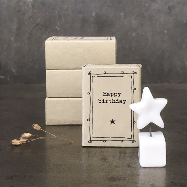 East of India Happy Birthday Matchbox Token