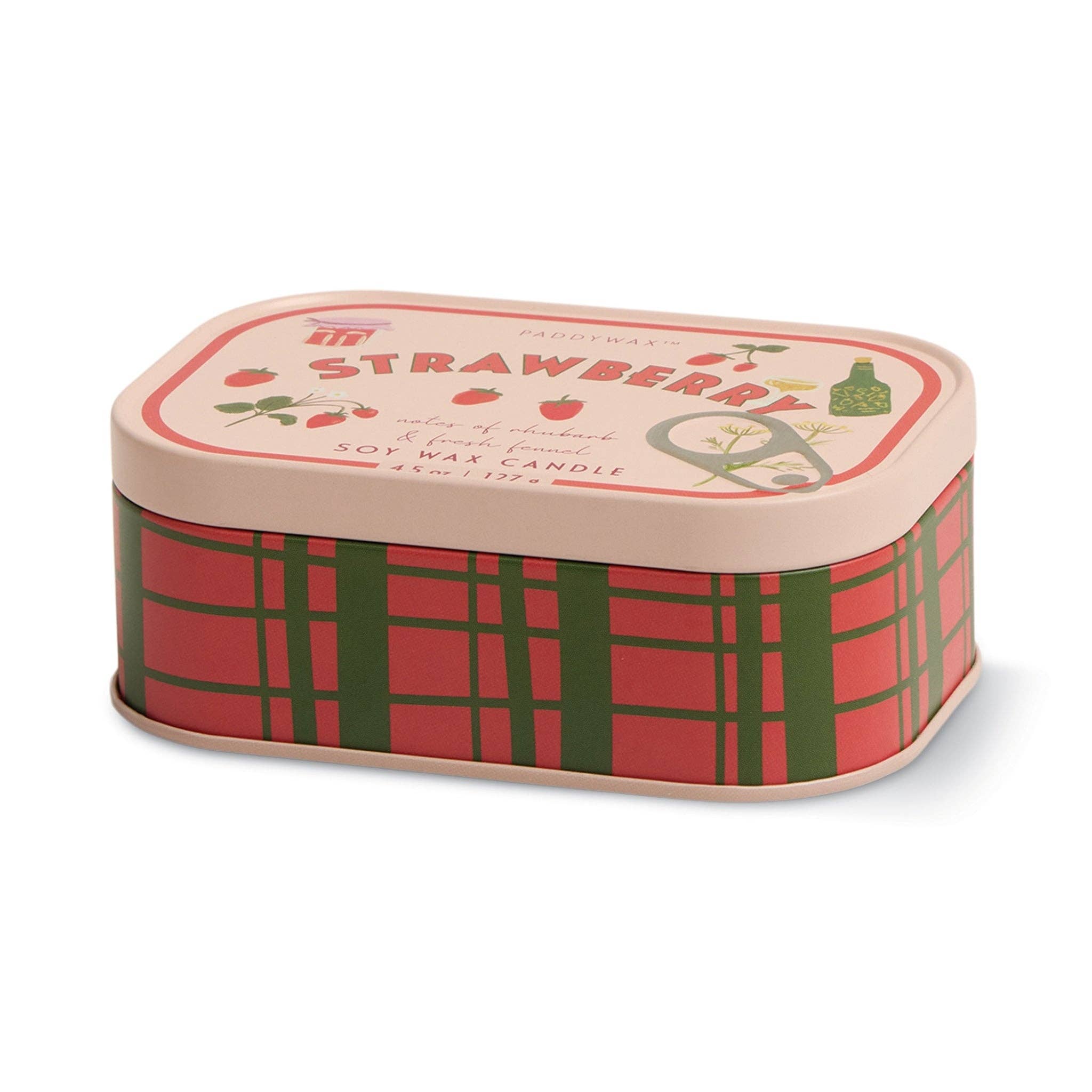 Paddywax Bistro Printed Tin Candle - Strawberry