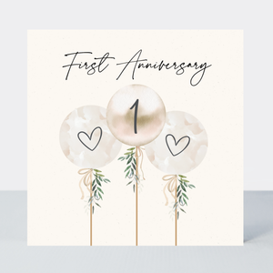 Camille First Anniversary Balloons Card - More Than Just a Gift | Narborough Hall