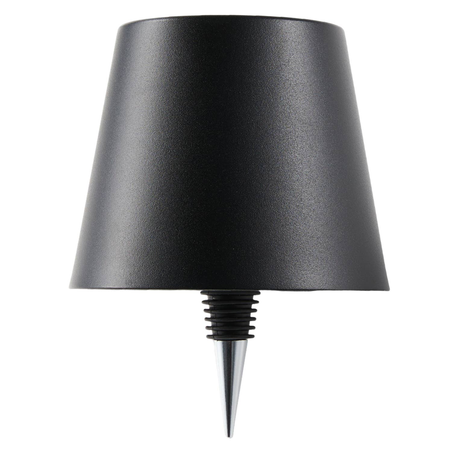 Cordless LED Table Lamp with Bottle Stopper: Black