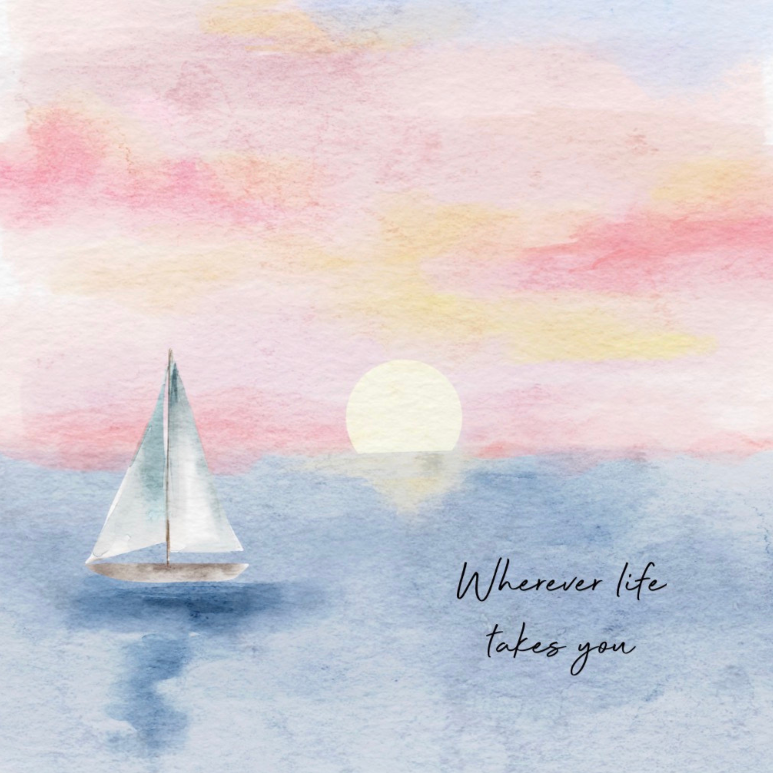 Petimo - Wherever Life Takes You Watercolour Over The Horizon Card