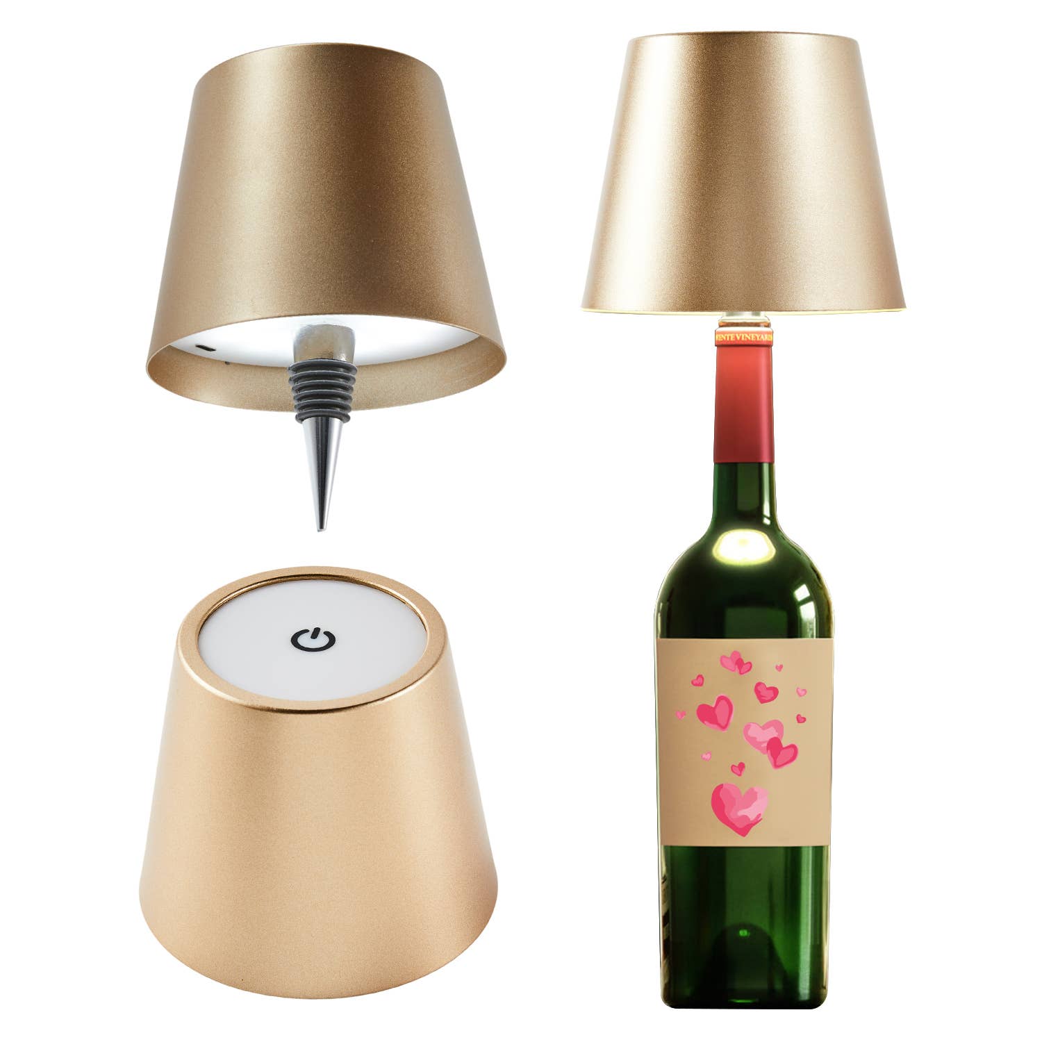 Cordless LED Table Lamp with Bottle Stopper: White
