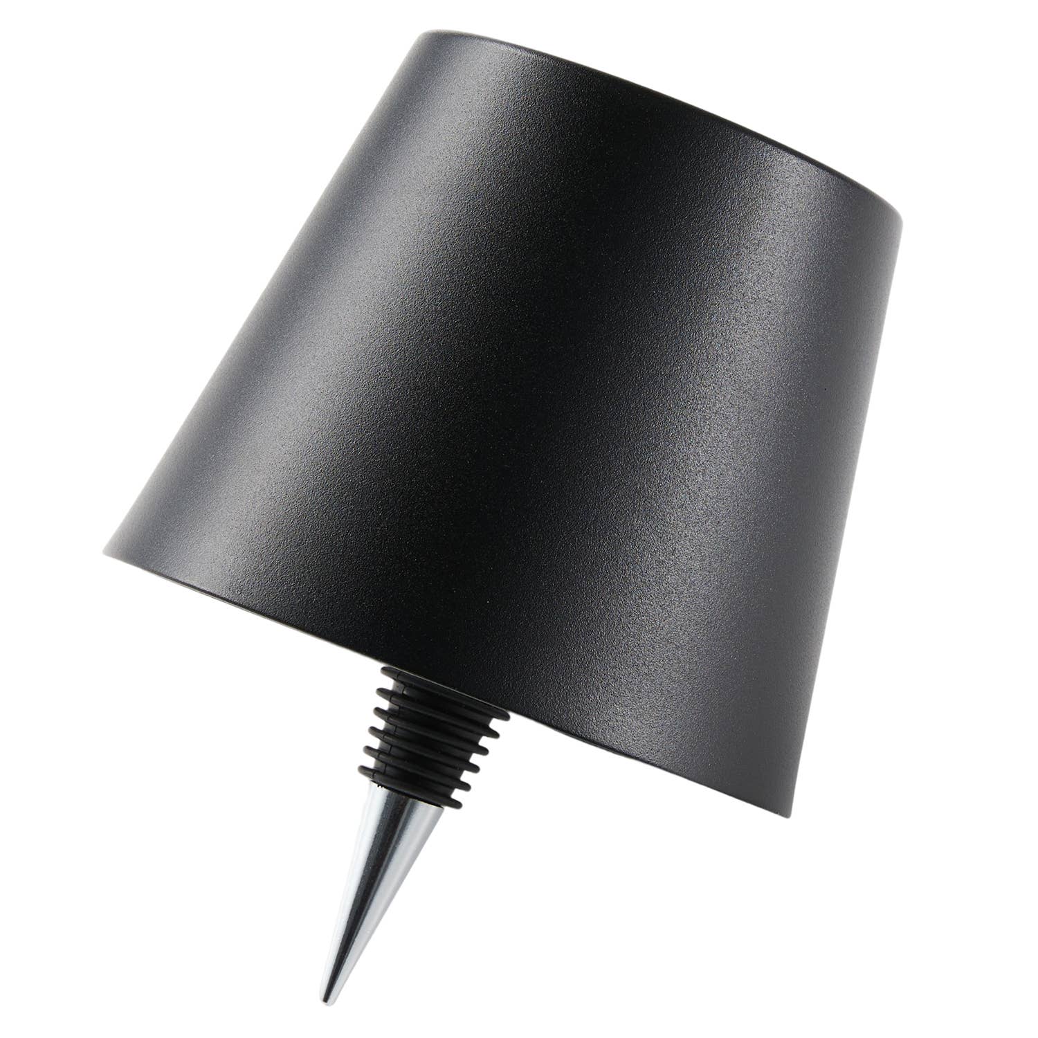 Cordless LED Table Lamp with Bottle Stopper: Black