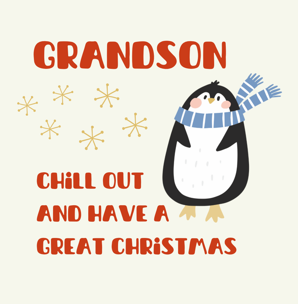 Petimo - Polar Party Grandson Chill Out Great Christmas Penguin Card