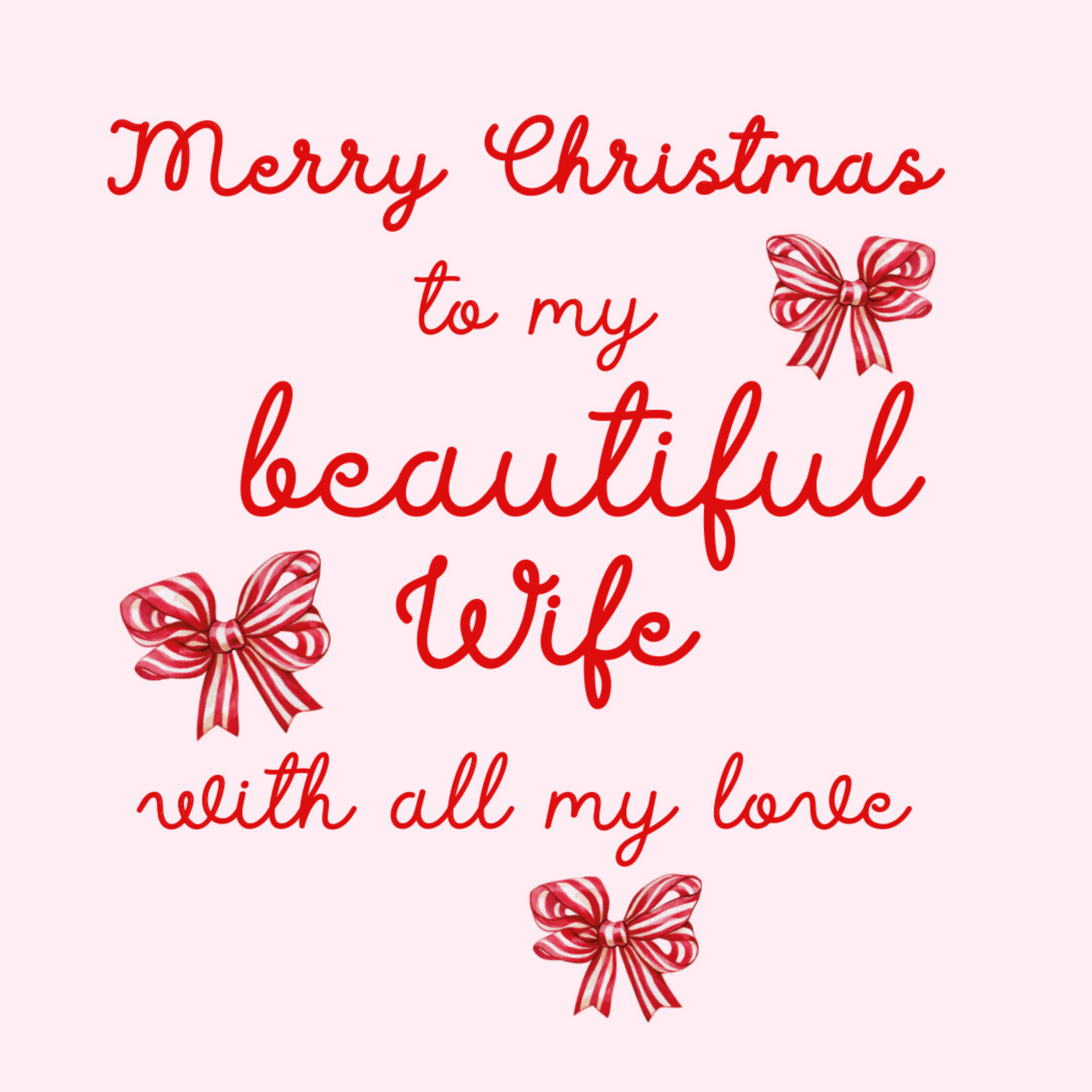 Petimo - Beauregarde Merry Christmas Beautiful Wife Bows Card