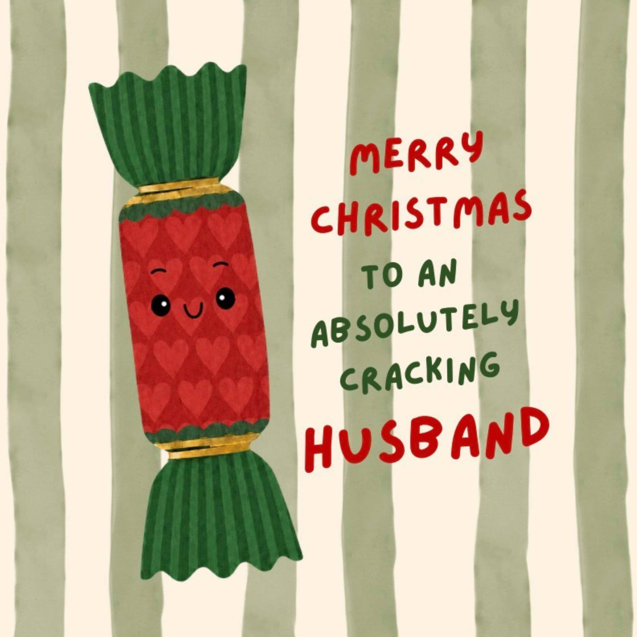 Petimo - Husband Cracking Christmas Striped Fun Card
