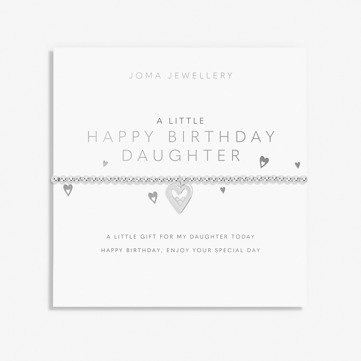 Joma Jewellery A Little 'Happy Birthday Daughter' Bracelet In Silver Plating