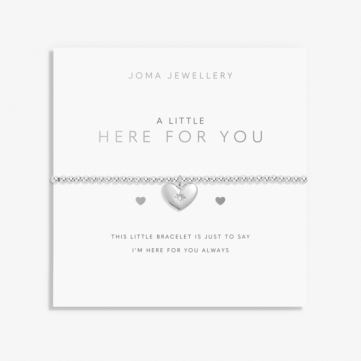 Joma Jewellery A Little 'Here For You' Bracelet In Silver Plating - More Than Just a Gift | Narborough Hall