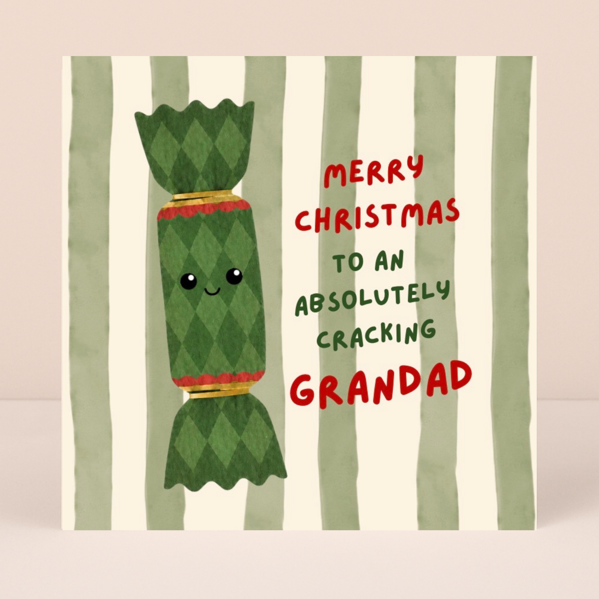Petimo - Grandad Cracking Christmas Striped Fun Card