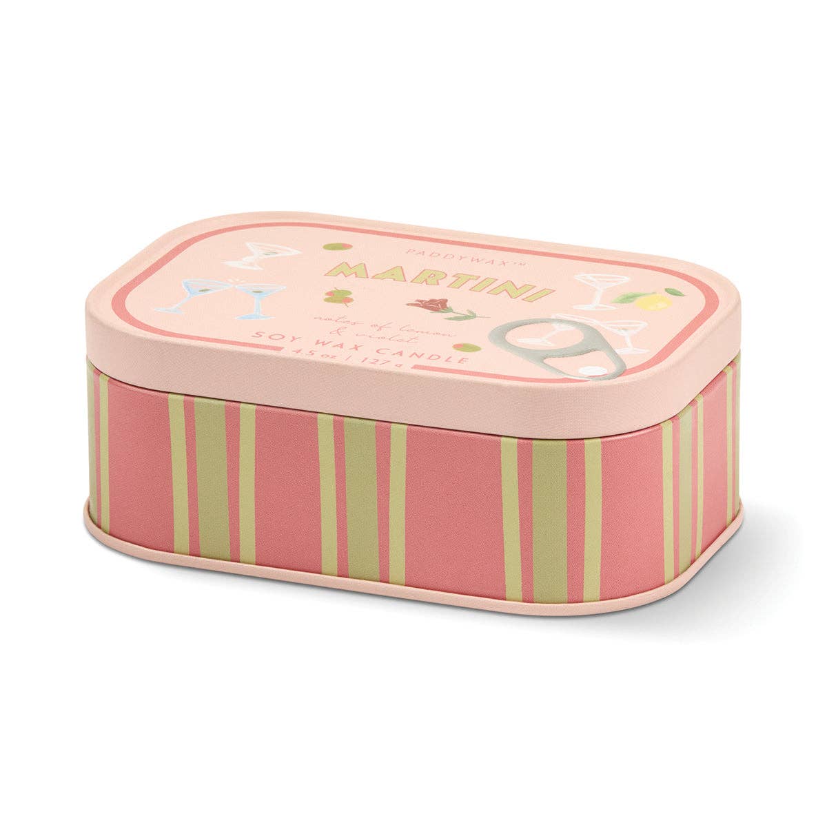 Paddywax Bistro Printed Tin Candle - Martini