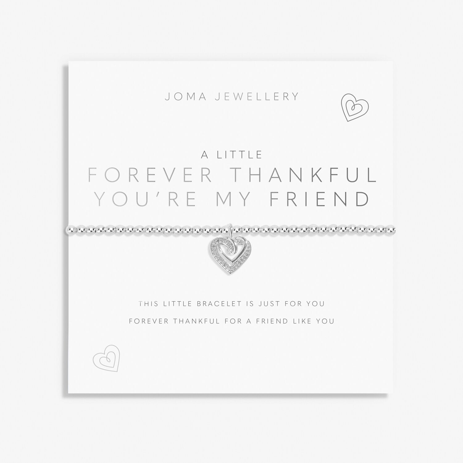Joma Jewellery A Little 'Forever Thankful You Are My Friend' Silver Plated Bracelet - More Than Just a Gift | Narborough Hall