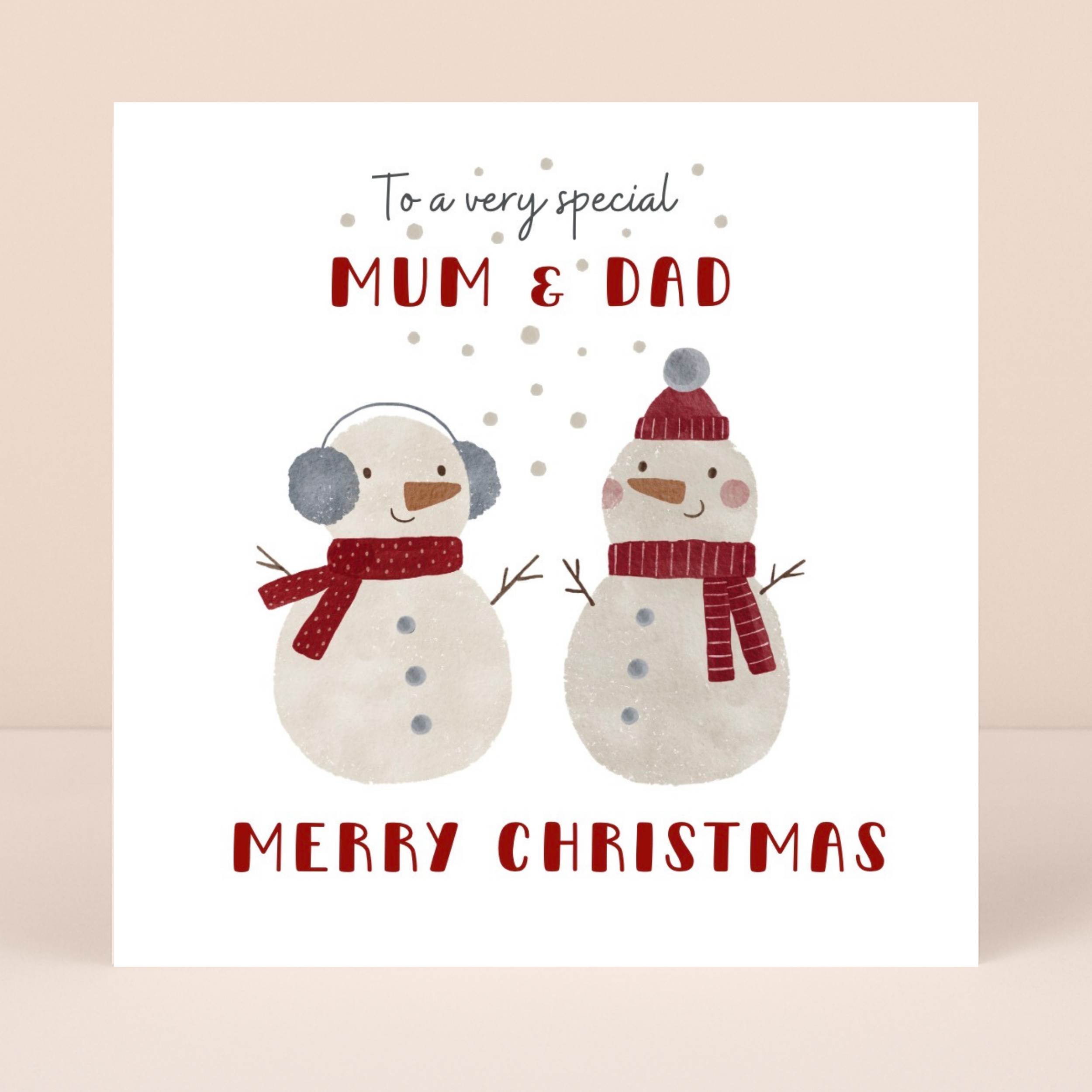 Petimo - Special Mum & Dad Snowmen Holly Jolly Christmas Card