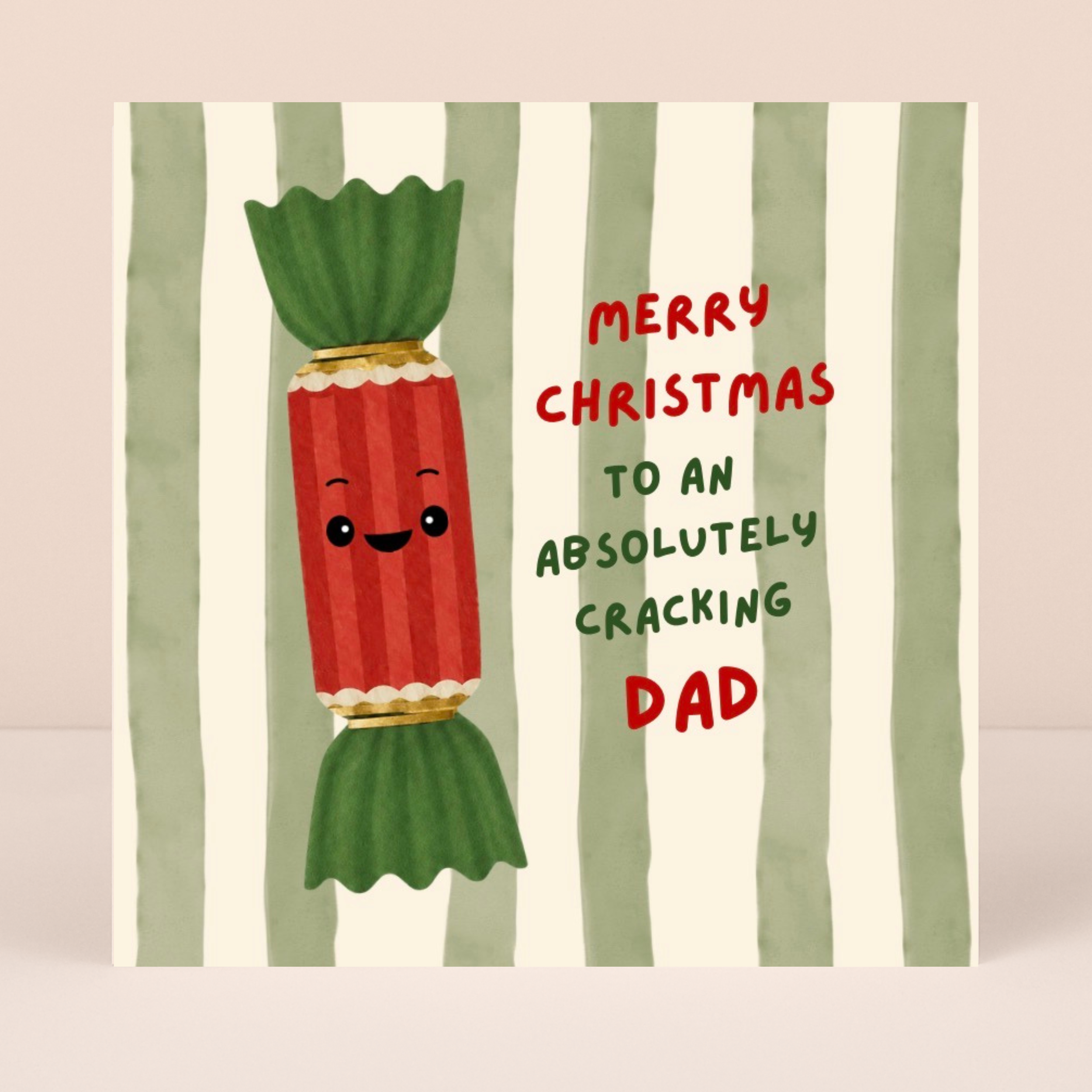 Petimo - Dad Cracking Christmas Striped Fun Card