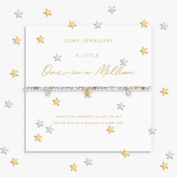 Joma Sparkle Confetti A Little 'One In A Million' Bracelet In Silver & Gold Plating