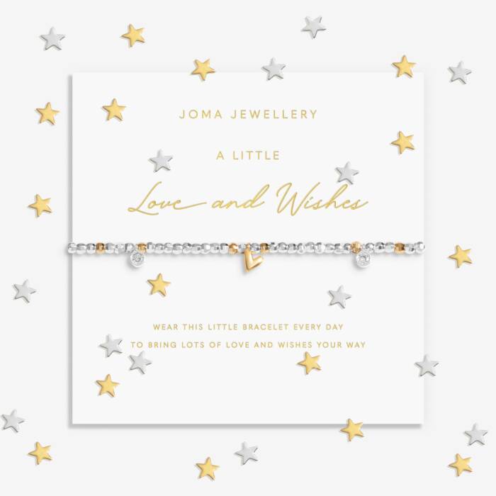 Joma Sparkle Confetti A Little 'Love And Wishes' Bracelet In Silver & Gold Plating