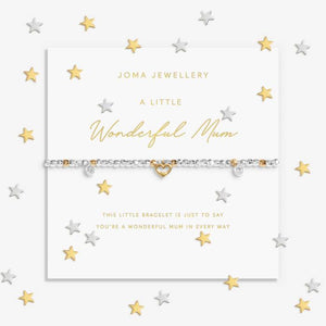 Joma Sparkle Confetti A Little 'Wonderful Mum' Bracelet In Silver & Gold Plating - More Than Just a Gift | Narborough Hall