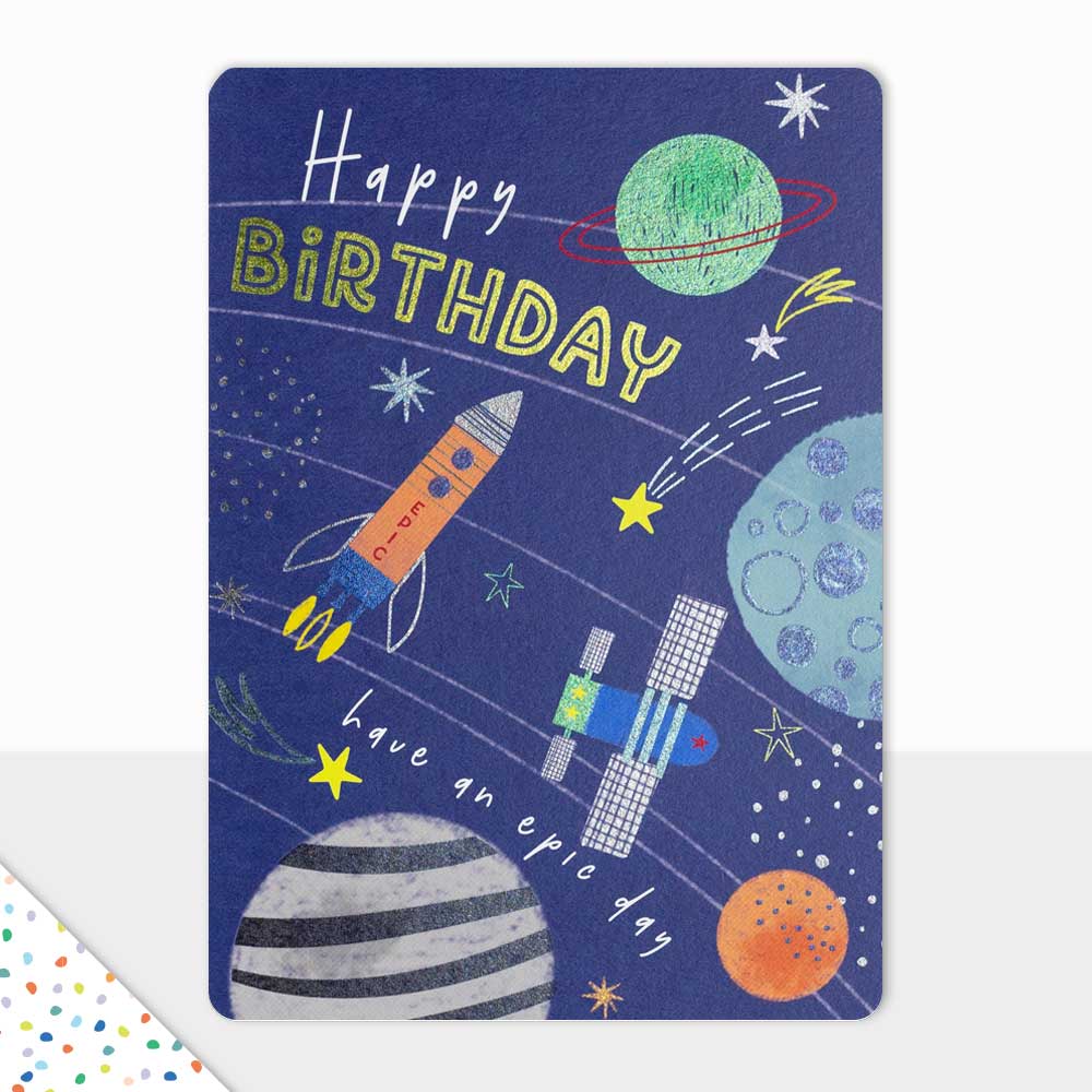 Laura Darrington Space Happy Birthday Card