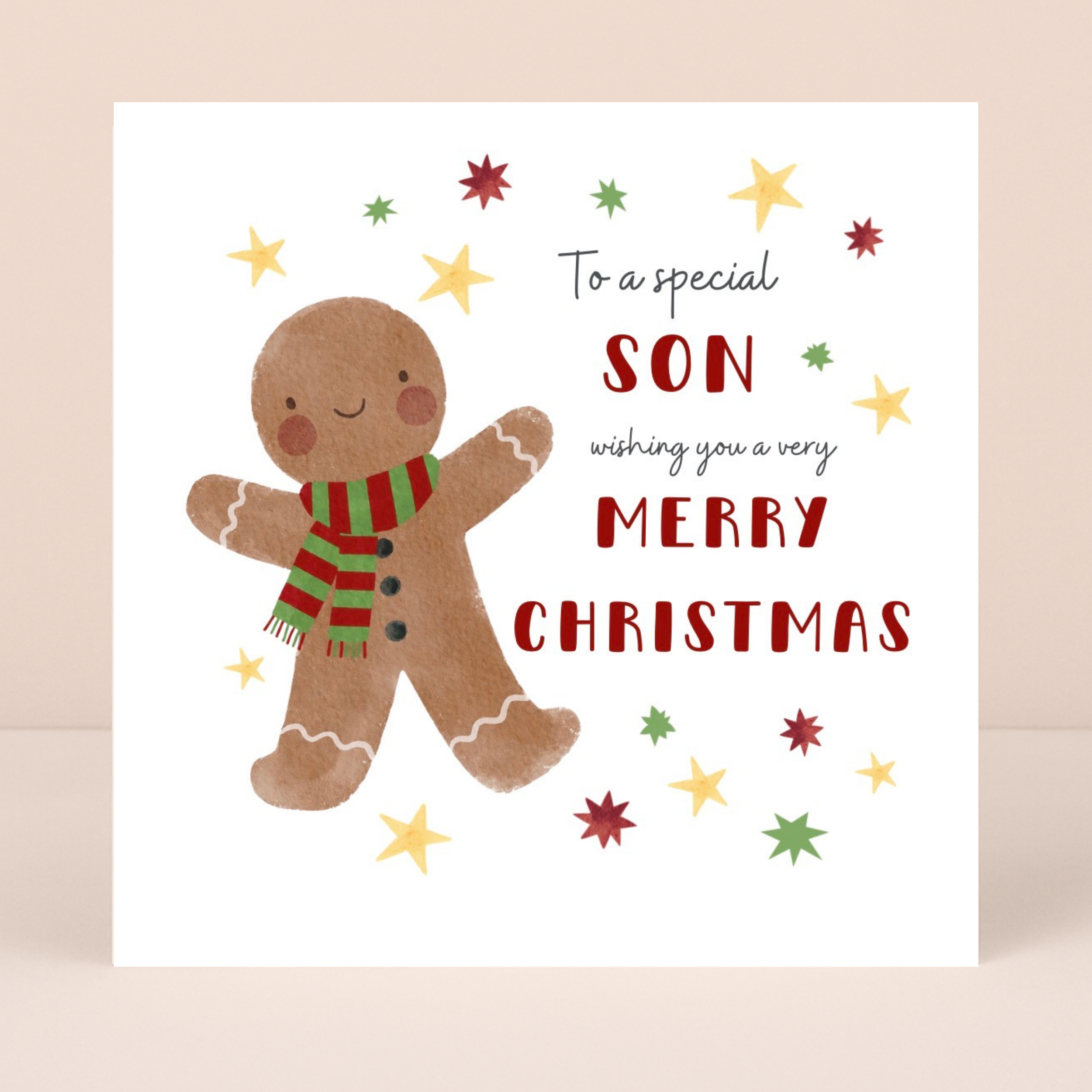Petimo - Special Son Gingerbread Holly Jolly Christmas Card
