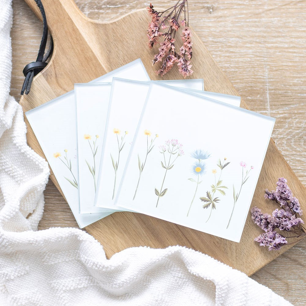 Blooming Lovely Floral Glass Coaster Set - More Than Just a Gift | Narborough Hall