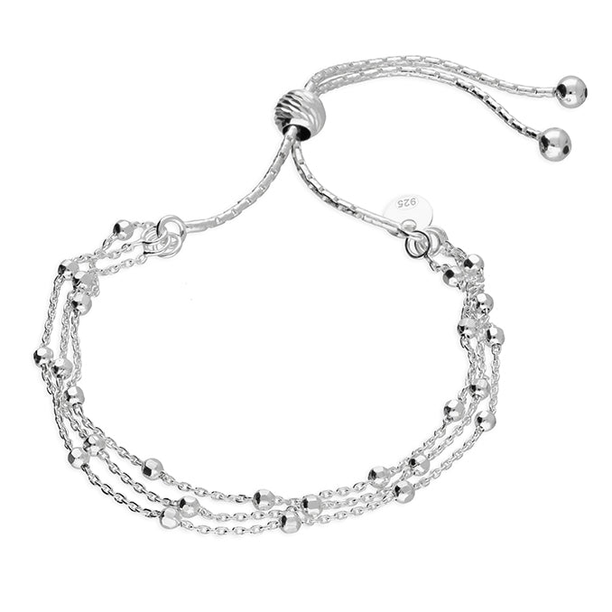 Sterling Silver Triple Row Beaded Slider Bracelet - More Than Just a Gift | Narborough Hall