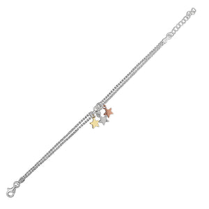 Sterling Silver 3-Tone Triple Star Bracelet - More Than Just a Gift | Narborough Hall