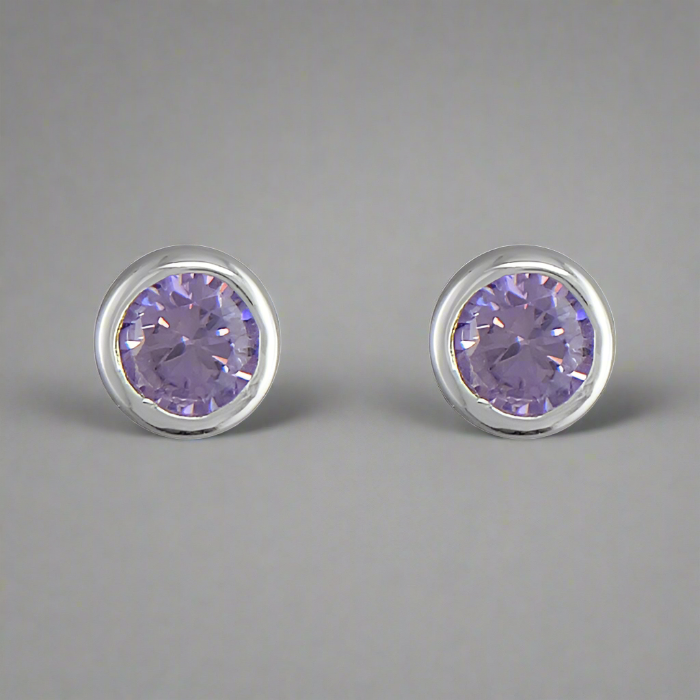 Iris & Miel Light Amethyst Stud Earrings