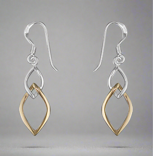 Sterling Silver & Rose Gold Interlocking Drop Earrings - More Than Just a Gift | Narborough Hall