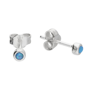 Sterling Silver Synthetic Opal Studs - More Than Just a Gift | Narborough Hall