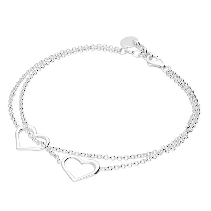 Sterling Silver Double Hearts Bracelet - More Than Just a Gift | Narborough Hall