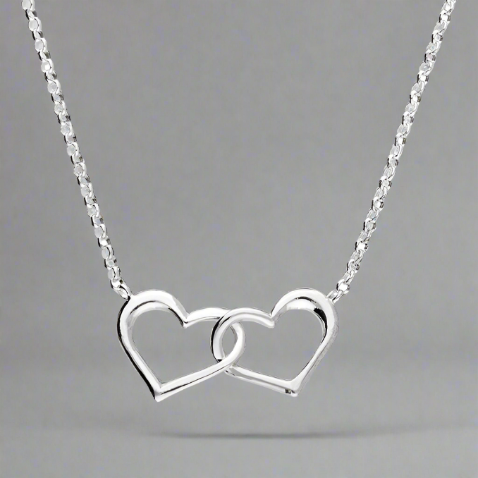 Sterling Silver Interlinked Open Heart Necklace - More Than Just a Gift | Narborough Hall