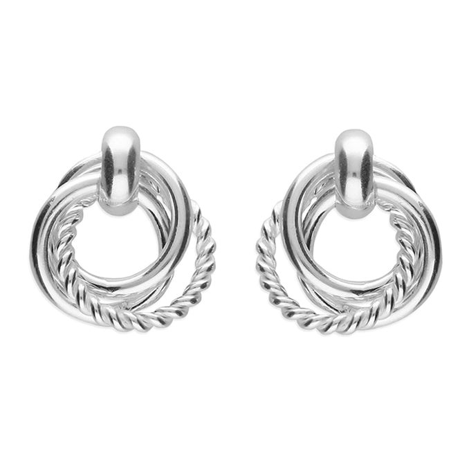 Sterling Silver Triple Small Circle Drop Stud Earrings - More Than Just a Gift | Narborough Hall