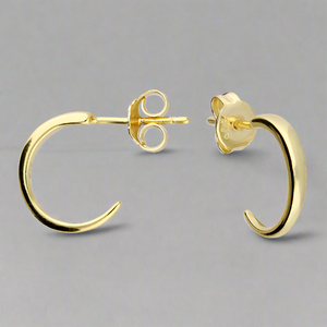 Sterling Silver Small Slim Simple Hoop Yellow Gold Plated Earrings - More Than Just a Gift | Narborough Hall