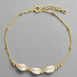 Gold Plated Sterling Silver Trip Pearl Bracelet - More Than Just a Gift | Narborough Hall